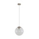 250mm Sphere Clear Glass Shade Pendant Light With Satin Chrome Metalware E27 IP20 25W 250mm Sphere Clear Glass Shade Pendant Light With Satin Chrome Metalware E27 IP20 25W